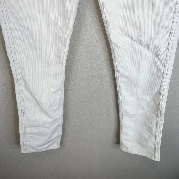 Re/Done Originals Womens Skinny Jeans 26 High-Rise Off White Corduroy Button Fly - Picture 8 of 14